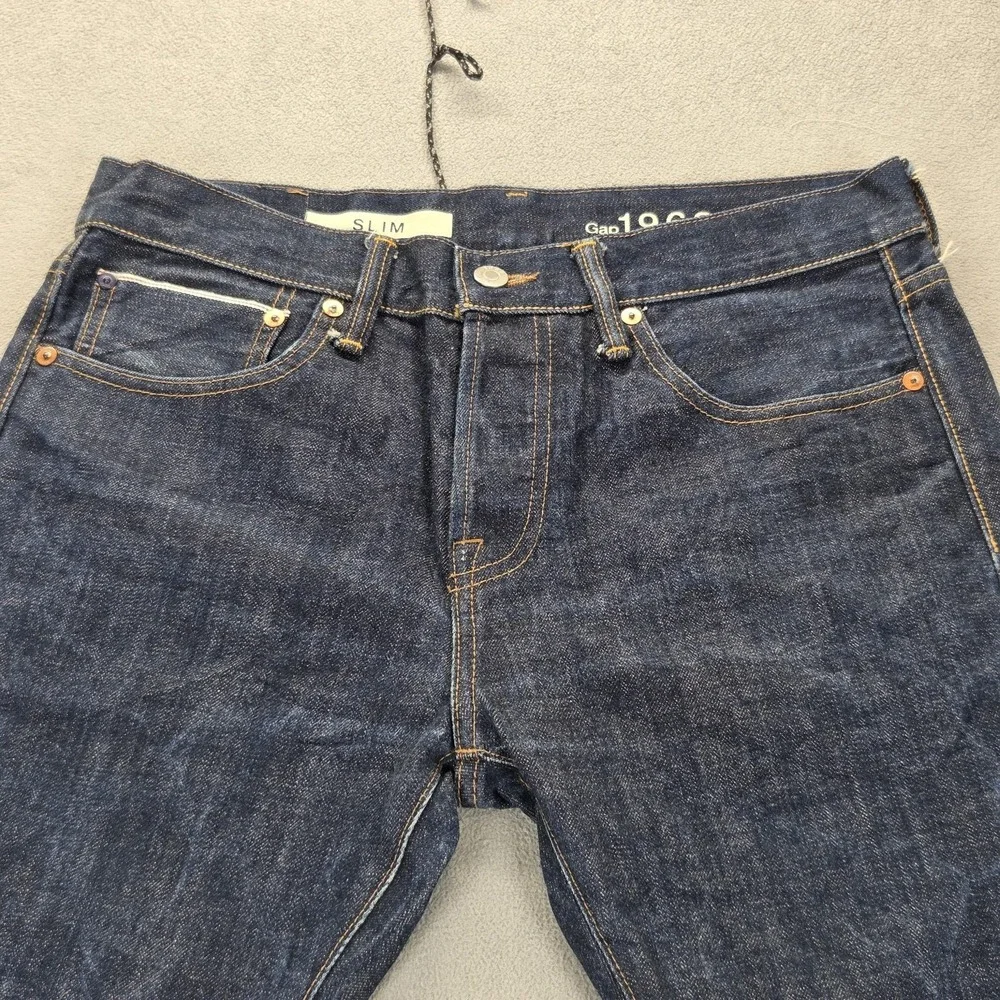 Gap Selvedge Jeans Mens‎ Blue Indigo Raw Slim Fly Fits 30x30